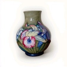 Substantial and very beautiful Vintage Moorcroft Orchid and Spring Flowers Vase