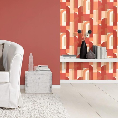 Orange geometric wallpaper - orange,