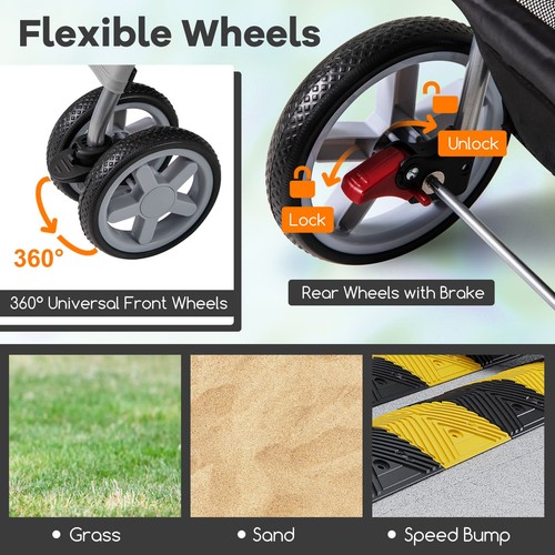 Wheel grey pet stroller - 4,