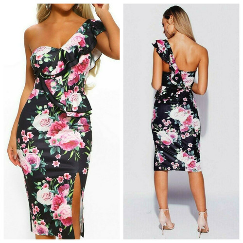 Black floral midi summer - black,