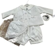 Sarah Louise White Double Breasted Jacket Smock Shirt Bloomers & Hat 3mths 62cms