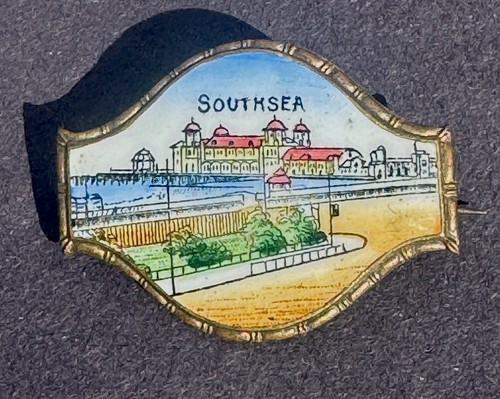 Antique enamel southsea pier - antique,