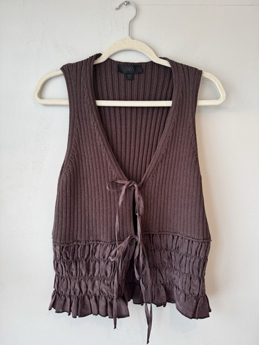 Zara brown knit tie front - knit,