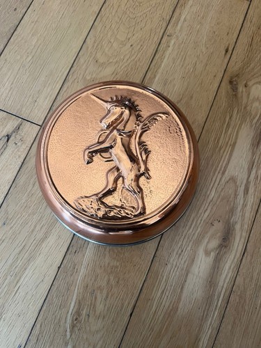 Vintage copper round unicorn - vintage,
