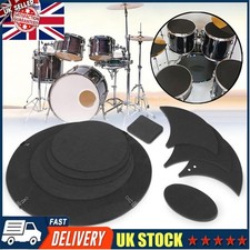10 x Bass Snare Drum Kit Sound Off Quiet Mute Silencer Practice Silence Pads UK-