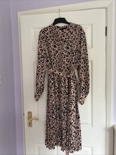 Animal Print Midi Dress Size 14 Marks and Spencer As Worn by Holly Willoughby
