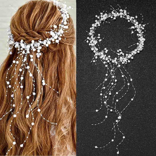 Pearl wedding hair - wedding, vine