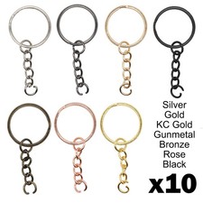 10 x Split Ring Keychain 25mm