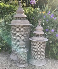 3 x Giant Metal Garden Lantern