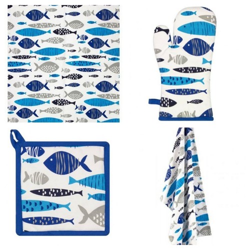Shoal fish tea towel - fish,