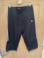 Adidas Ladies Long 3/4 Shorts Netted Inner Black Size UK 16
