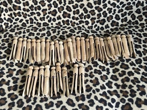 Vintage wooden clothespins 36 - vintage,