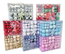 100 Christmas Baubles Tree Hanging Balls Xmas Party Beads Ornament Mixed Sizes
