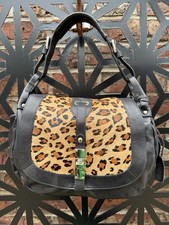 Autograph by M&S Black Leather Leopard Print Bag