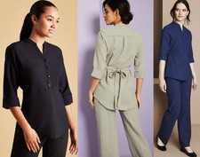 Ladies Salon Beauty Tunic Linen Beautician Salon Spa Uniform Plus Size 16 20 22