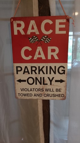 Metal race car parking - race,