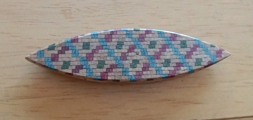 Wood tatting shuttle - tatting, inlaid