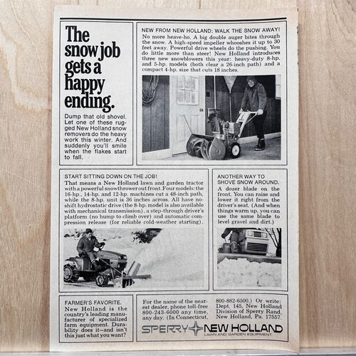 1972 new holland snow blower - new,
