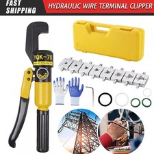 Hydraulic Crimper Set Crimping Tool Wire Battery Cable Lug Terminal+glove EH3