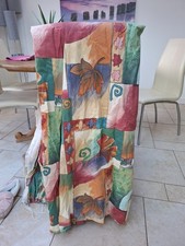 pair of long curtains autumnal colours design