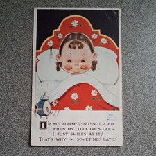 Mabel Lucie Attwell Postcard.  Alarm Clock.