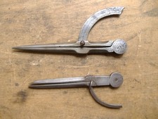 TWO VINTAGE STEEL WING DIVIDERS 8" & 7"  INC.TIMMINS LEATHER WORKER COBBLER