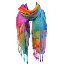Ladies Long Bright Rainbow