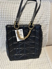 Zara Black Quilted Tote Faux