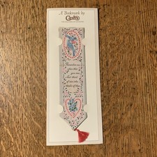 Cash's of Coventry * Silk Woven Bookmark * Bluebirds Hearts & Forget Me Knots
