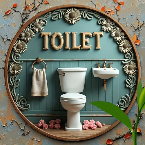 Rustic toilet bathroom - bathroom, wall