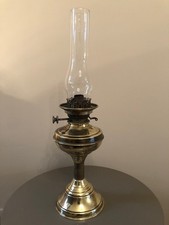 Antique brass oil lamp, Hinks