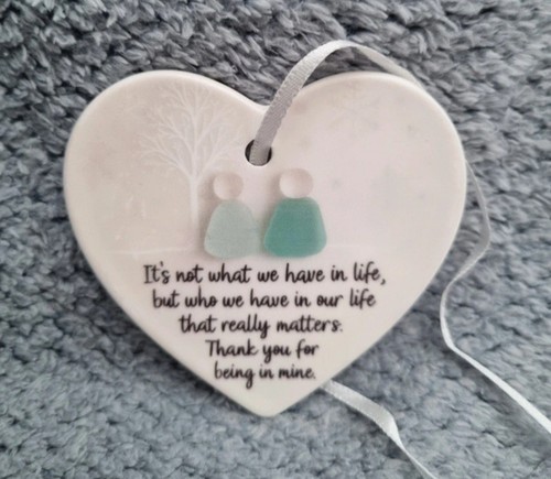 White ceramic heart - white,