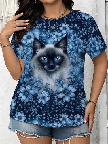 Plus size blue grey cat - size, 26