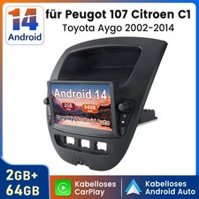 For Toyota Aygo Citroen C1 Peugeot 107 Android 14 Apple Carplay Car Radio GPS BT