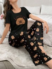 Womens Ladies Black Capybara