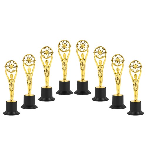 8pcs gold plastic trophy - plastic, cups
