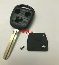 3 Button Remote Key Fob Case + Button Pad For Toyota Avensis Corolla Yaris Rav4