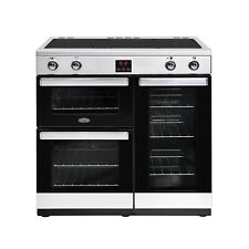 Belling Cookcentre 90cm Induction Range Cooker 4 Zone Hob Stainless Steel 90Ei