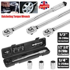 Ratcheting Torque Wrench Extension Adjust 28-210Nm 1/2" 3/8" 1/4" Socket Drive