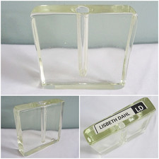 Vintage Bud Vase Lisbeth Dahl Art Glass Square Flower Block Scandinavian 1990s