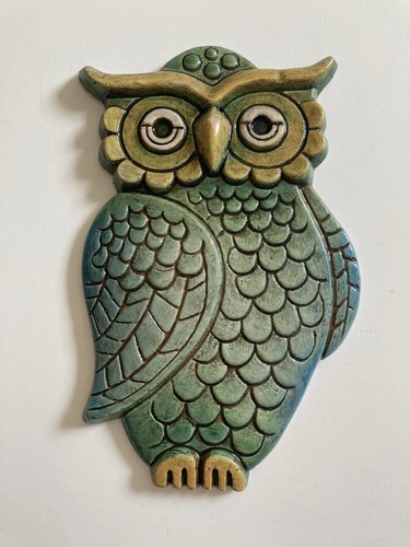 Vintage ceramic owl wall - vintage,