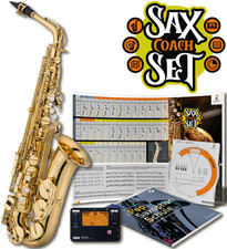 Jupiter Eb Alto Saxophone Gold Lacquer " Sax Coach Set " JAS700Q-SCS with Mouth,