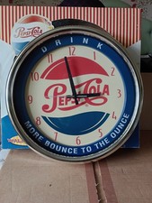 Vintage Pepsi-Cola Clock - More Bounce to The Ounce - Original Box- VGC-WORKING
