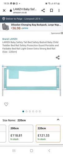 Bed saftey rail blue colour - in,