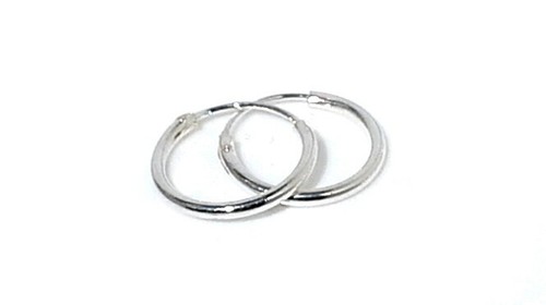 Sterling silver hinged 10mm - silver,