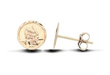 9ct Gold ST CHRISTOPHER Stud