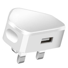 UK 3 Pin Dual USB Plug Adapter