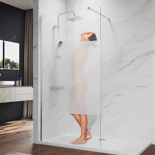 Frameless walk shower - in,
