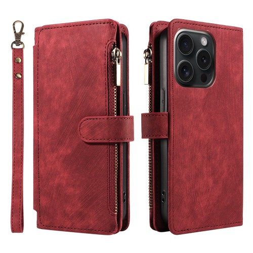 Leather zipper purse wallet - leather,