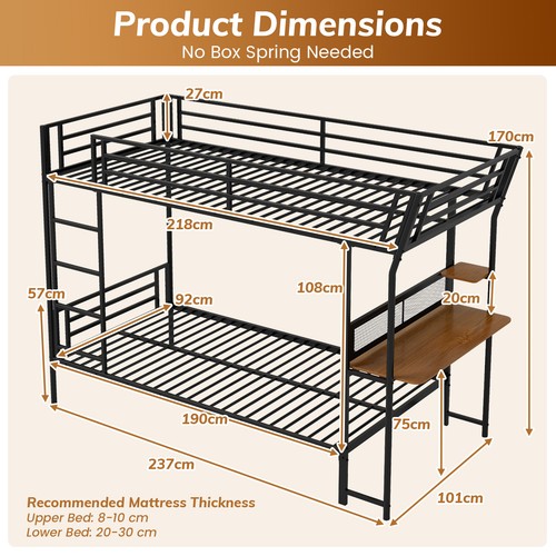 Bunk bed with - bunk, single